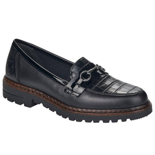 Rieker W Læder Loafers 54862 Sort