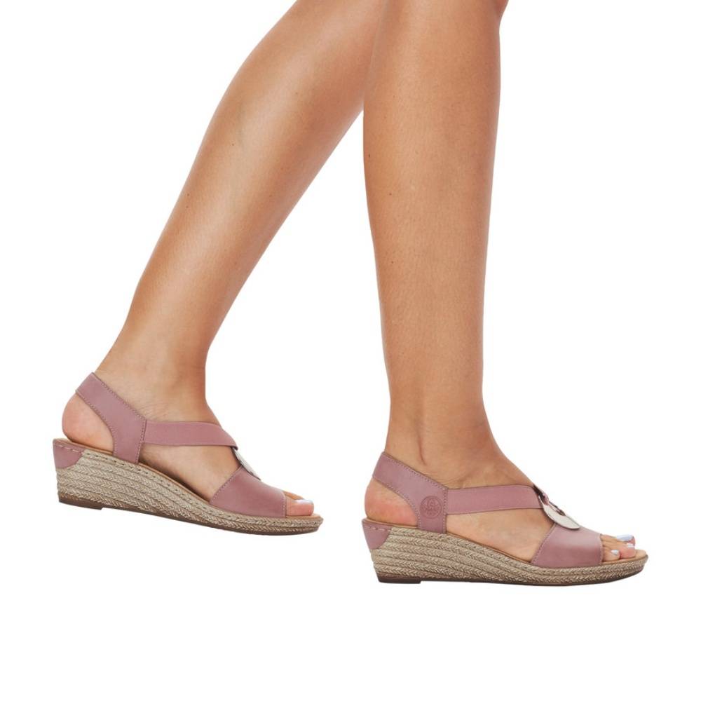 Rieker W Sandal med Sølvdetalje Rose