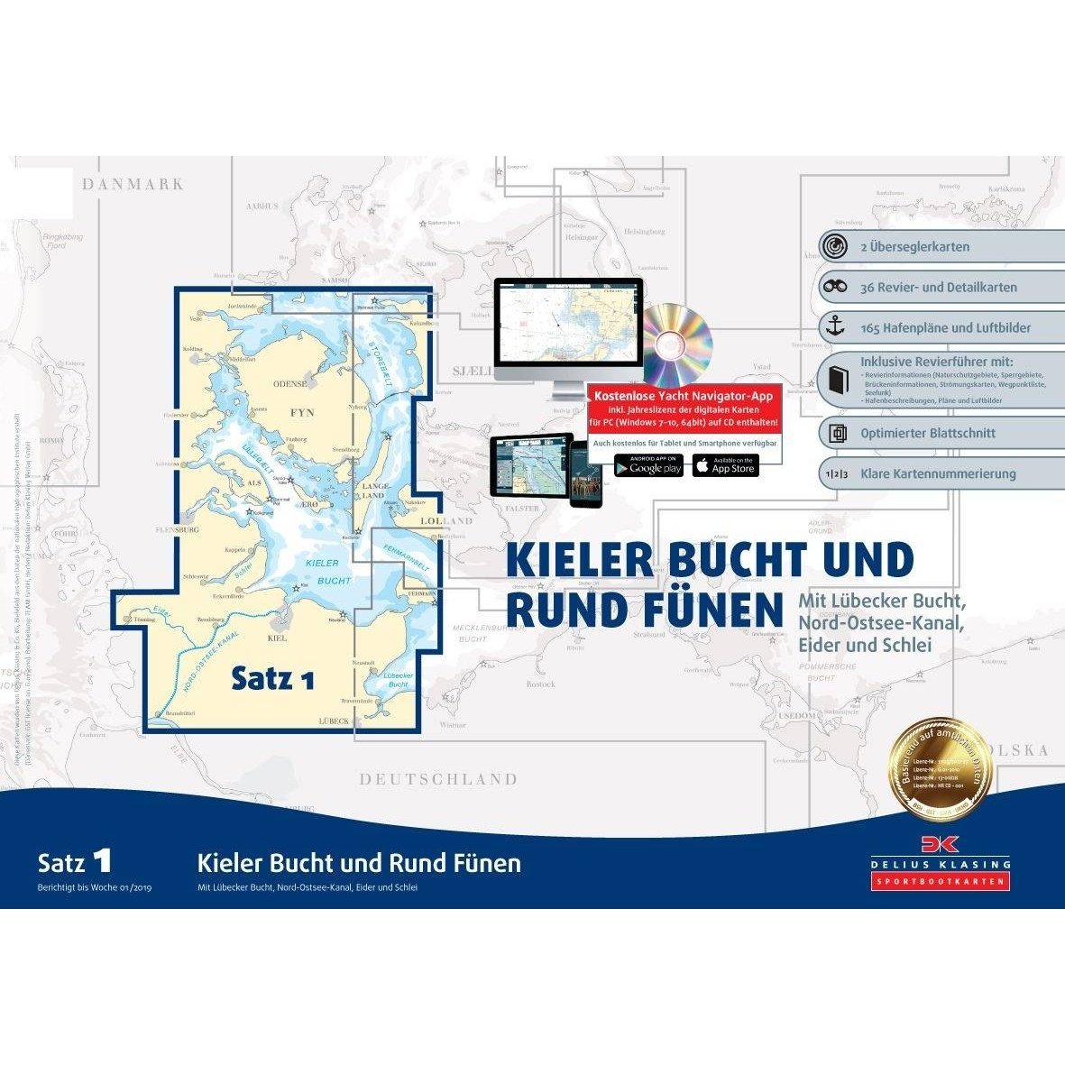 Søkort sæt 1 - Kielerbugt og Fyn rundt