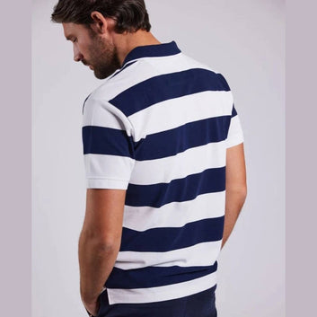 Sebago M Striped Polo Pique Navy-White