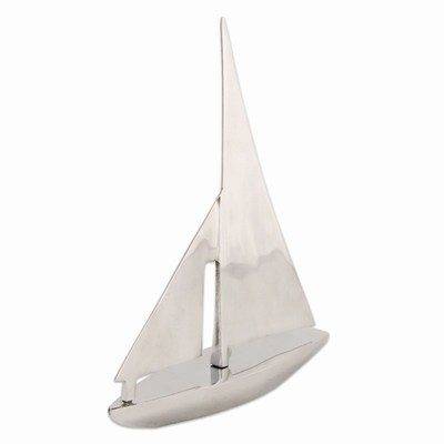Sejlbåd modelskib aluminium, 47x55 cm