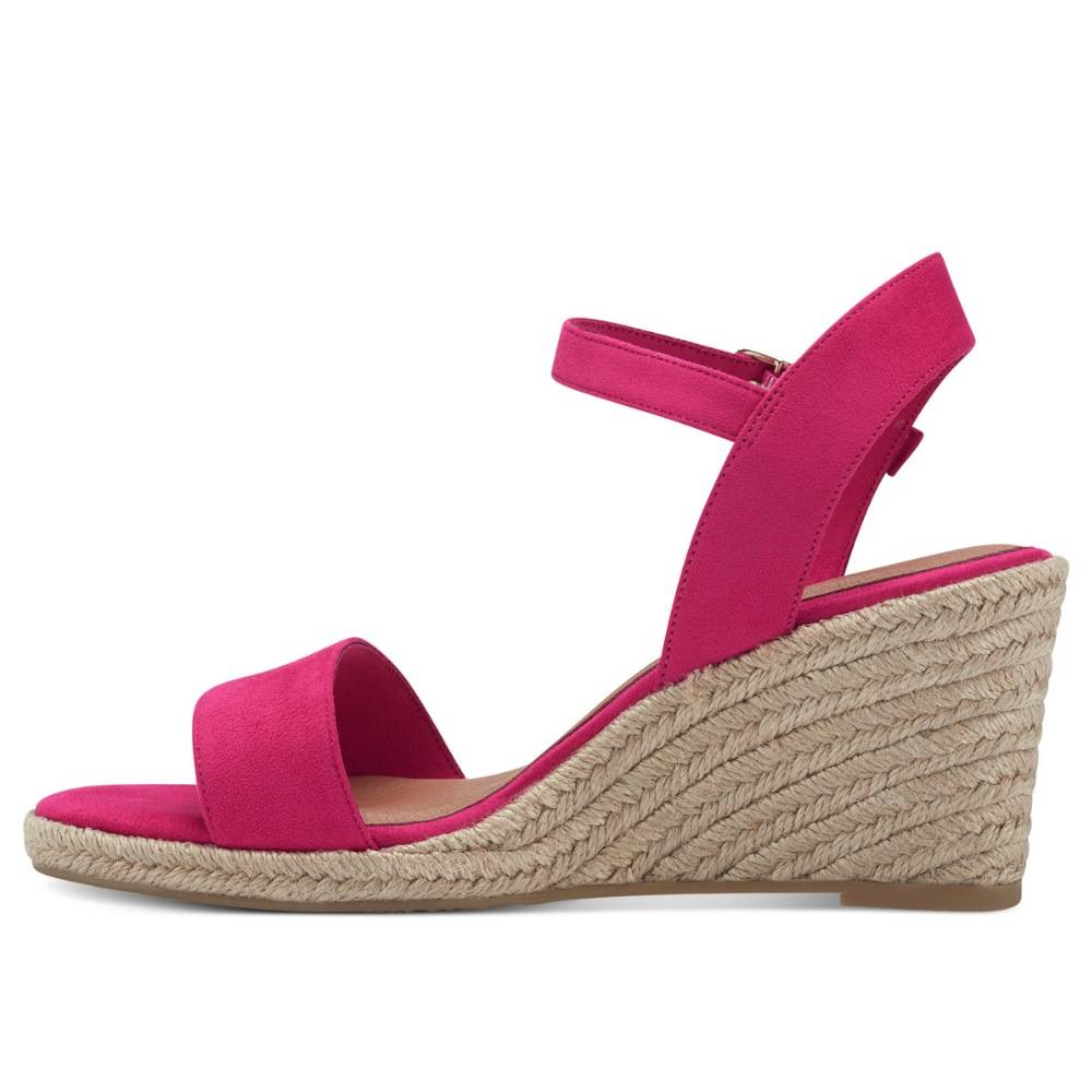 Tamaris W Sandal med Kilehæl og Justerbar Rem Fuxia